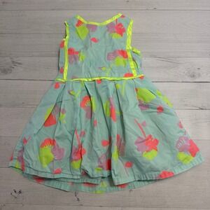 Cat and Jack girls bright aqua pink yellow sleeveless dress 3T